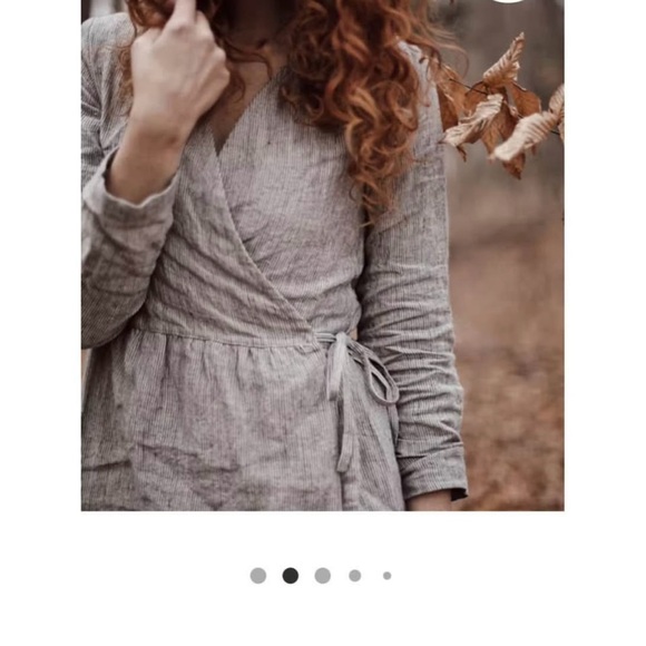 Simply Grey linen wrap dress - small Midi Dress - Picture 7 of 8